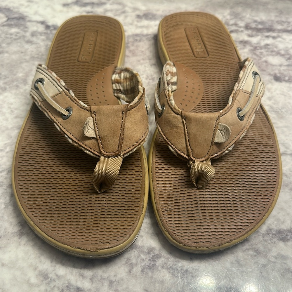 Sperry Seafish Thong Sandals Flip flops Boat Shoes 7